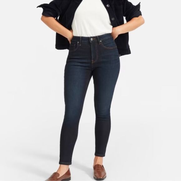 Everlane The Curvy High Rise Skinny Jean Crop Dark Wash Size 28 - Picture 1 of 14